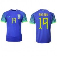 Koszulka piłkarska Brazylia Antony #19 Strój wyjazdowy MŚ 2022 tanio Krótki Rękaw